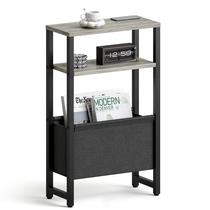 Mesa Lateral IRCPEN LET503Q com Suporte para Revistas Carvalho Cinza