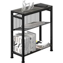 Mesa lateral Lifenite para espaços pequenos com porta-revistas cinza Mesa lateral Lifenite para espaços pequenos com porta-revistas cinza