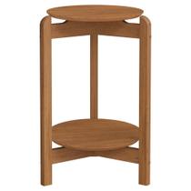 Mesa Lateral Lizz Redonda 40x60 cm Pés Madeira DCASA Mesa Lateral Lizz Redonda 40x60 cm Pés Madeira DCASA