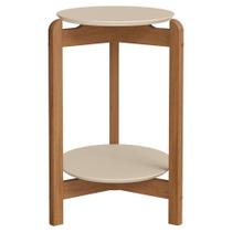 Mesa Lateral Lizz Redonda 40x60 cm Pés Madeira DCASA Mesa Lateral Lizz Redonda 40x60 cm Pés Madeira DCASA