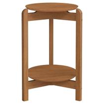 Mesa Lateral Lizz Redonda MDF Madeira Maciça 35CM Amadeirado Mesa Lateral Lizz Redonda MDF Madeira Maciça 35CM Amadeirado