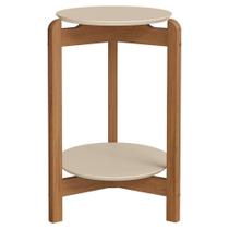 Mesa Lateral Lizz Redonda MDF Madeira Maciça 35CM Off White Mesa Lateral Lizz Redonda MDF Madeira Maciça 35CM Off White