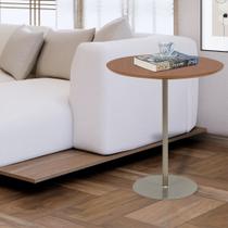 Mesa Lateral Lumina Amêndoa / Champagne - L 45 cm x P 45 cm x Alt 57 cm