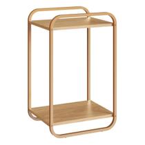 Mesa Lateral Luna Retangular MDP Aço 33CM Amadeirado Hanover Artesano Móveis