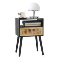 Mesa lateral MaxSmeo Mesa final com armazenamento Mid Century Black