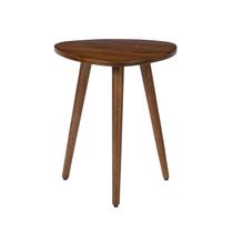 Mesa lateral MH London Tri Pin Tora feita à mão em madeira de manga 45x45x46cm