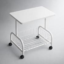 Mesa lateral multiuso com rodinhas para notebook e apoio Mesa lateral multiuso com rodinhas para notebook e apoio