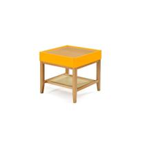 Mesa Lateral Multiuso ML-01 c/ 1 Gaveta Madeira Laca Amarela