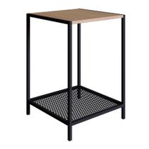Mesa Lateral New 40 cm Hanover e Preto A05 - D'Rossi