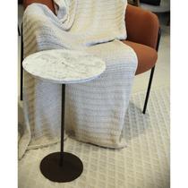 Mesa Lateral NORINA - BAIXA, tampo redondo Imerso e base Aço Corten.