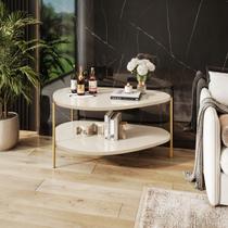Mesa Lateral Orgânica 60cm Altura Pé Dourado Mesa Lateral Orgânica 60cm Altura Pé Dourado