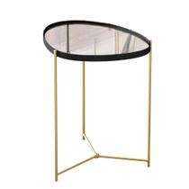 Mesa Lateral Orgânica Alamanda Espelhada com Pés Metálicos