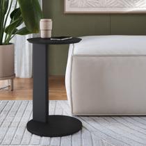 Mesa Lateral Orgânica Apoio Sofá 35cm Chanfrada Pé Madeira Móvel na Caixa