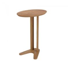 Mesa Lateral ou Canto Oval MDF 60cm Freijó Branco ou Preta
