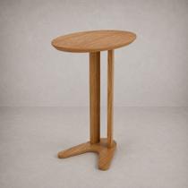 Mesa Lateral ou Canto Oval MDF 60cm Freijó Branco ou Preta Mesa Lateral ou Canto Oval MDF 60cm Freijó Branco ou Preta