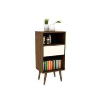 Mesa Lateral p/ Sala E1715 c/ 1 Gaveta e 2 Nichos Capuccino/Off White - Tecno Mobili Mesa Lateral p/ Sala E1715 c/ 1 Gaveta e 2 Nichos Capuccino/Off White - Tecno Mobili