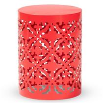 Mesa Lateral para Área Externa Baxton Studio Jamila em Metal Vermelho 33x33x46cm
