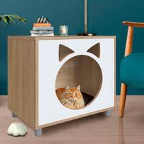 Mesa Lateral para Gato com Almofada Marrom - Completa Móveis