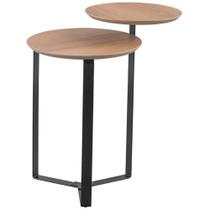 Mesa Lateral Para Sala de Estar 2 em 1 Pés Metálicos Dari A03 Hanover Preto - Lyam Decor