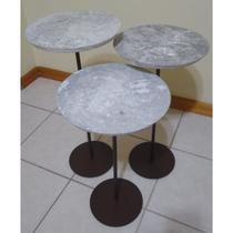 Mesa Lateral para Sala de Estar 30cm Norina Marrom
