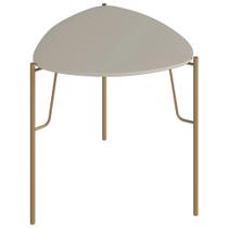 Mesa Lateral Para Sala de Estar Alta Pés Industrial Dourado Alef I03 Grigio - Lyam Decor