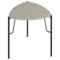 Mesa Lateral Para Sala de Estar Alta Pés Industrial Preto Alef I03 Grigio - Lyam Decor