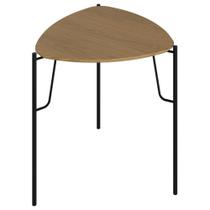Mesa Lateral Para Sala de Estar Alta Pés Industrial Preto Alef I03 Louro - Lyam Decor Mesa Lateral Para Sala de Estar Alta Pés Industrial Preto Alef I03 Louro - Lyam Decor