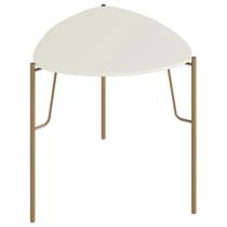 Mesa Lateral Para Sala de Estar Baixa Pés Industrial Dourado Alef I03 Luna - Lyam Decor