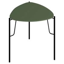 Mesa Lateral Para Sala de Estar Baixa Pés Industrial Preto Alef I03 Musgo - Lyam Decor