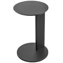 Mesa Lateral Para Sala de Estar Pés Madeira Bulat A03 Nero Preto - Lyam Decor Mesa Lateral Para Sala de Estar Pés Madeira Bulat A03 Nero Preto - Lyam Decor