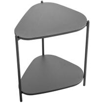 Mesa Lateral Para Sala De Estar Pés Metálicos Adek A03 Nero Preto - Lyam Decor