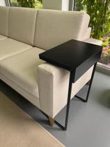 Mesa Lateral para Sofá Pequena Preta em Aço Ideal para Sala, Compacta e Moderna Mesa Lateral para Sofá Pequena Preta em Aço Ideal para Sala, Compacta e Moderna