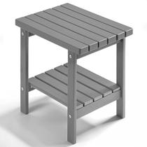 Mesa lateral PASAMIC 2 camadas 17" HDPE cinza resistente às intempéries