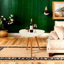Mesa Lateral Pé Palito Laca Orgânico Libano 60x70 Bege Mesa Lateral Pé Palito Laca Orgânico Libano 60x70 Bege