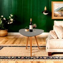 Mesa Lateral Pé Palito Laca Orgânico Libano 60x70 Cinza Mesa Lateral Pé Palito Laca Orgânico Libano 60x70 Cinza