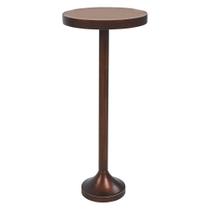 Mesa Lateral Pedestal COZAYH Base de Metal Pequena Espresso Claro