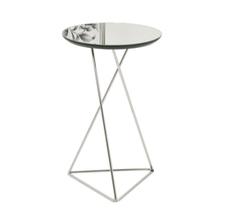 Mesa Lateral Pepa Tampo Espelhado Base Cromada - 17464
