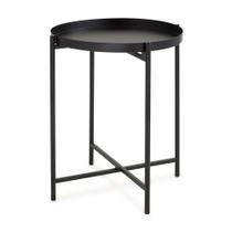 Mesa Lateral Pop Redonda Preta - 43x35cm