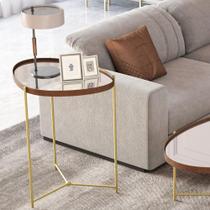 Mesa Lateral Porto Principe Castanho Dourado