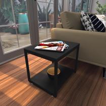 Mesa lateral preta aparador de sofa sala mesa lateral cama Mesa lateral preta aparador de sofa sala mesa lateral cama