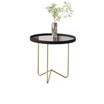 Mesa Lateral Preto Pe Dourado - Moveis JB