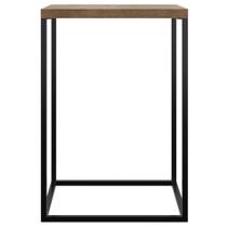 Mesa Lateral Quadrada Cube Artesano 58 cm (altura) em MDP Vermont Estrutura em Aço Preto