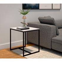Mesa Lateral Quadrada Line Preto/Branco Mesa Lateral Quadrada Line Preto/Branco