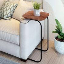 Mesa Lateral Quadrada Roma Cinamomo e Preta