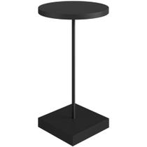 Mesa Lateral Redonda 60cm Estrutura Preta - Nero Mesa Lateral Redonda 60cm Estrutura Preta - Nero