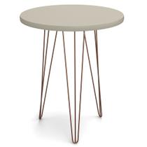 Mesa Lateral Redonda Base Aço Evolution Off White - Patrimar Móveis Mesa Lateral Redonda Base Aço Evolution Off White - Patrimar Móveis