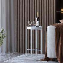 Mesa Lateral Redonda com Bandeja Apoio Sala Aço Collie 30x60 Mesa Lateral Redonda com Bandeja Apoio Sala Aço Collie 30x60