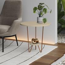 Mesa Lateral Redonda Industrial Italy Ferro Cobre e Tampo Off-white Mesa Lateral Redonda Industrial Italy Ferro Cobre e Tampo Off-white