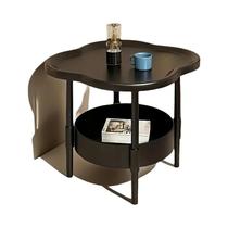 Mesa Lateral Redonda Moderna Com Prateleira De Armazenamento, Mesa De Café Estilosa E Leve Para Sala Mesa Lateral Redonda Moderna Com Prateleira De Armazenamento, Mesa De Café Estilosa E Leve Para Sala