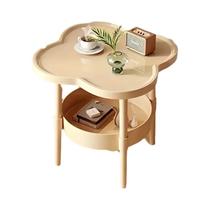 Mesa Lateral Redonda Moderna Com Prateleira De Armazenamento, Mesa De Café Estilosa E Leve Para Sala